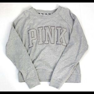 Pink Victoria secret crew neck grey small